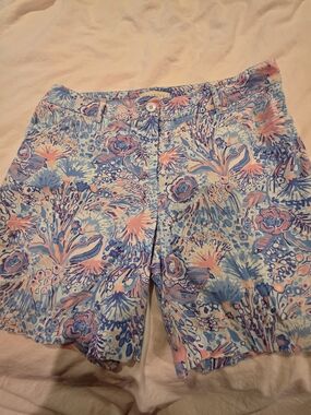 Talbots Pastel Floral Bermuda Shorts in Blue & Pink